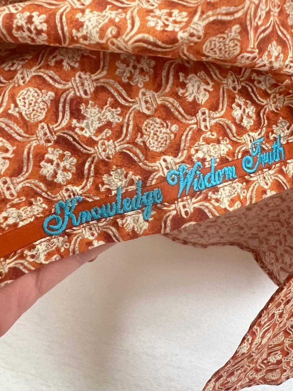 Robert Graham Medallion Floral Flip Cuff Button Down Shirt Orange Mens Sz M - Picture 4 of 12